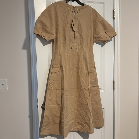 NWT! Banana Republic Cashew Cream Stretch-Column Twill Utility Midi Dress🧤 - Picture 5 of 6